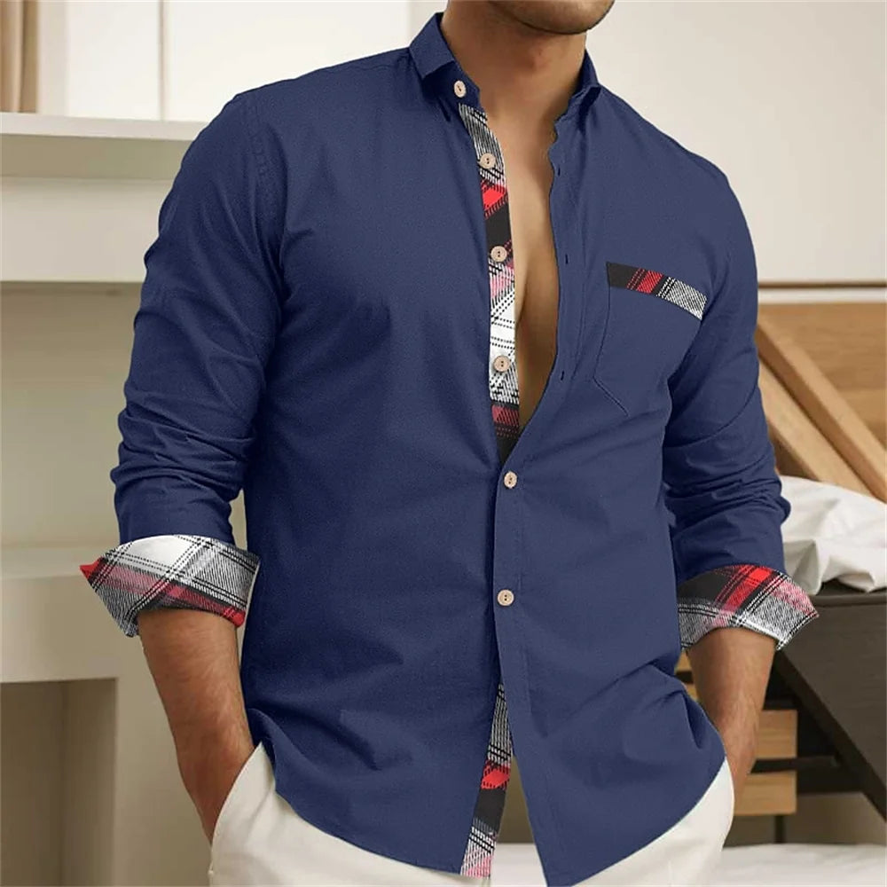 Camisa de tecido macio masculina