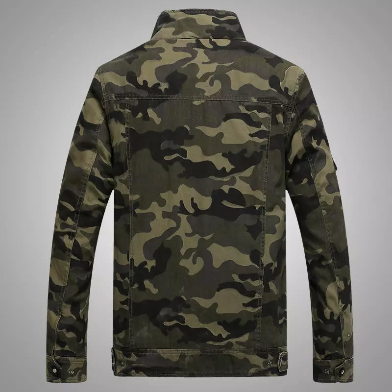 Jaqueta Casaco Jeans Camuflado Masculino Forrado