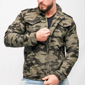 Jaqueta Casaco Jeans Camuflado Masculino Força Nacional