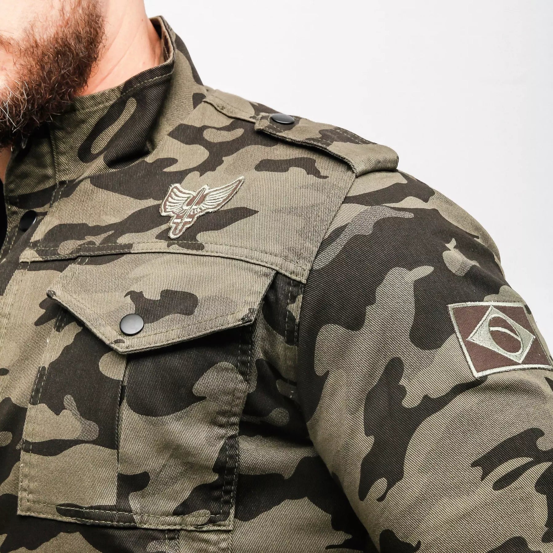 Jaqueta Casaco Jeans Camuflado Masculino Força Nacional