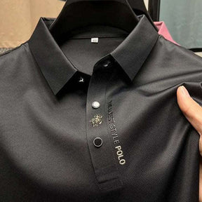 Camisa Polo Masculina de Seda Gelada